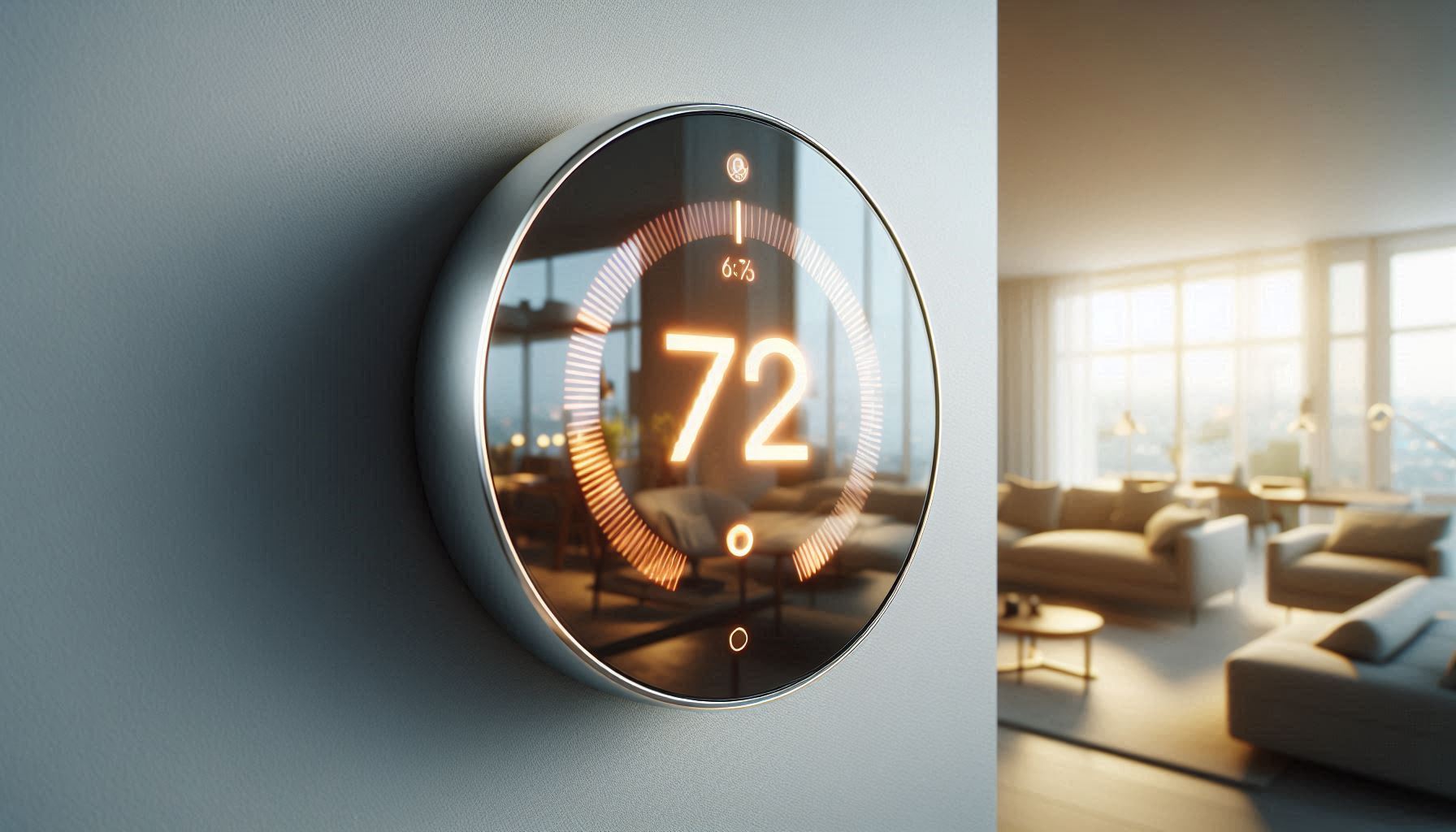 AI smart thermostat showing intelligent climate control settings